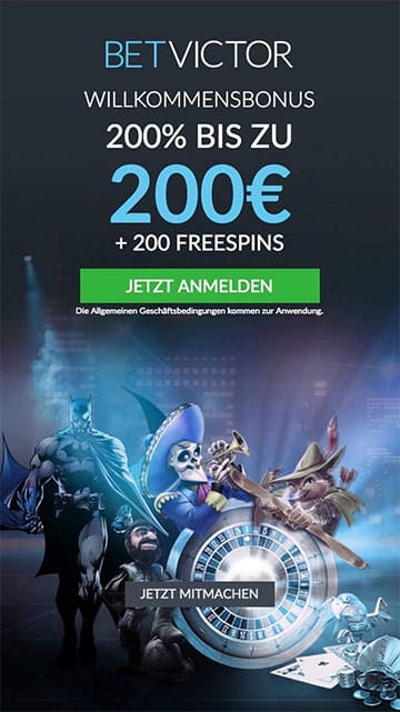 Mobile Casino Lobby von BetVictor Mobile Casino – Screenshot