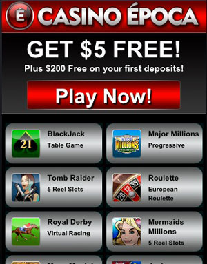 Mobile Casino Lobby von River Belle Casino Mobile – Screenshot