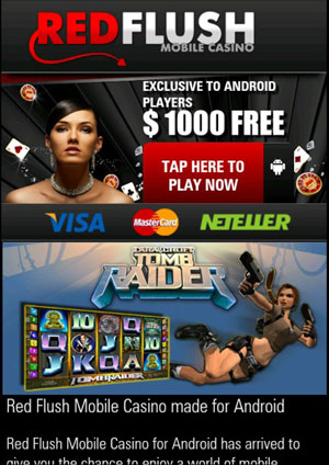 Mobile Casino Lobby von Red Flush Mobile – Screenshot